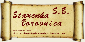 Stamenka Borovnica vizit kartica